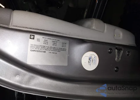 2007 Buick Lucerne Cx из США, поврежденный, VIN 1G4HP57267U151488